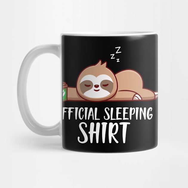 Sloth - Officially Sleeping Shirt w by KC Happy Shop